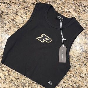 NWT Hype and Vice Purdue Black Crop Top M